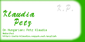 klaudia petz business card